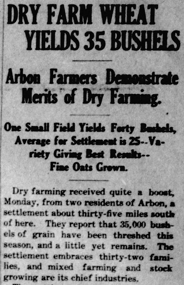The opening of the article as printed in the American Falls Press, November 30, 1907, page 1. Library of Congress, Chronicling America.