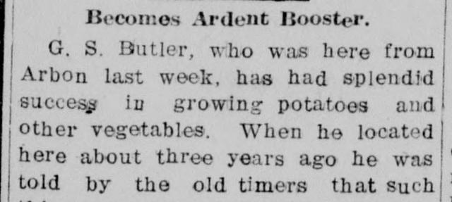 The opening of the article as printed in the American Falls Press, November 21, 1912, page 1. Library of Congress, Chronicling America.