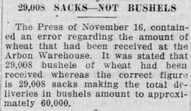 The article as printed in the American Falls Press, November 30, 1922, page 5. Library of Congress, Chronicling America.