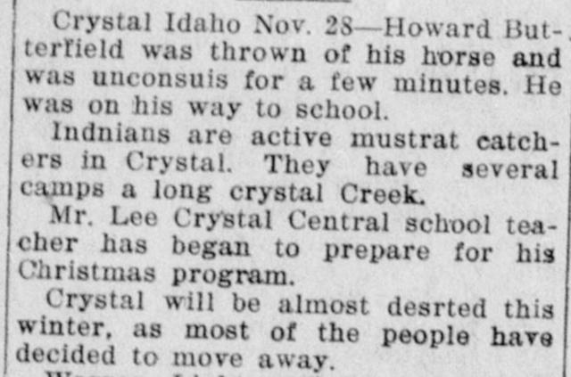 The opening of the article as printed in the American Falls Press, December 6, 1923, page 2. Library of Congress, Chronicling America.