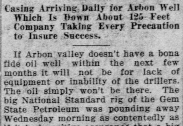The opening of the article as printed in the American Falls Press, February 28, 1924, page 1. Library of Congress, Chronicling America.