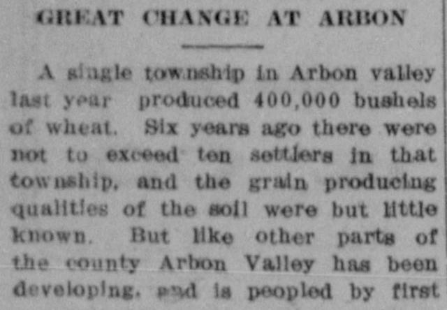 The opening of the article as printed in the American Falls Press, January 15, 1914, page 8. Library of Congress, Chronicling America.