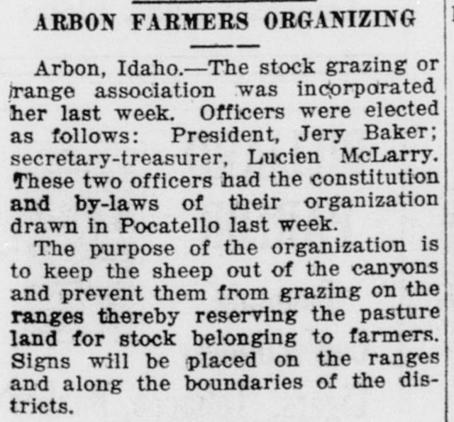 The article as printed in the American Falls Press, May 7, 1920, page 5. Library of Congress, Chronicling America.