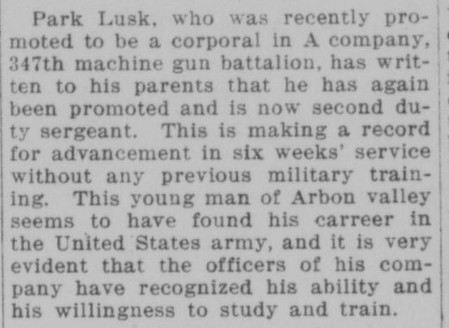 The article as printed in the American Falls Press, October 30, 1917, page 3. Library of Congress, Chronicling America.
