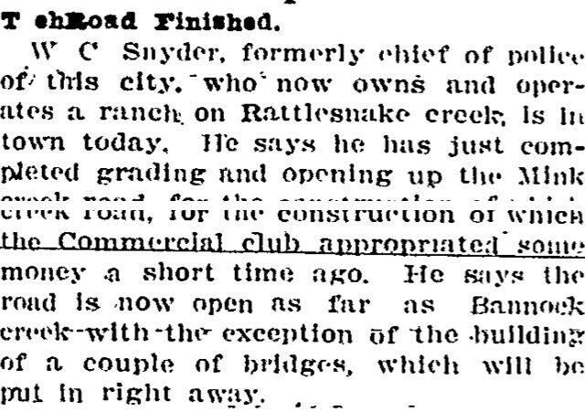 The article as printed in the Pocatello Tribune, June 25, 1906, page 4. Marshall Public Library, Pocatello.
