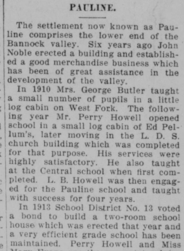 The opening of the article as printed in the American Falls Press, March 29, 1917, page 7. Library of Congress, Chronicling America.