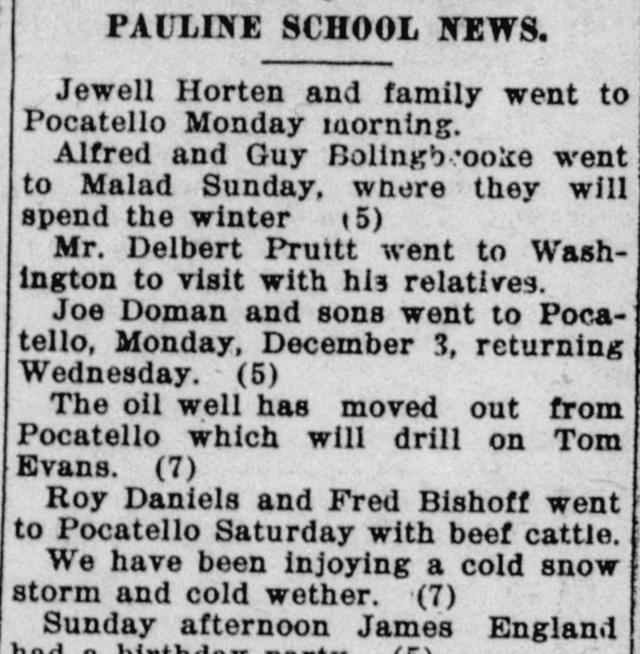 The opening of the article as printed in the American Falls Press, December 20, 1923, page 2. Library of Congress, Chronicling America.
