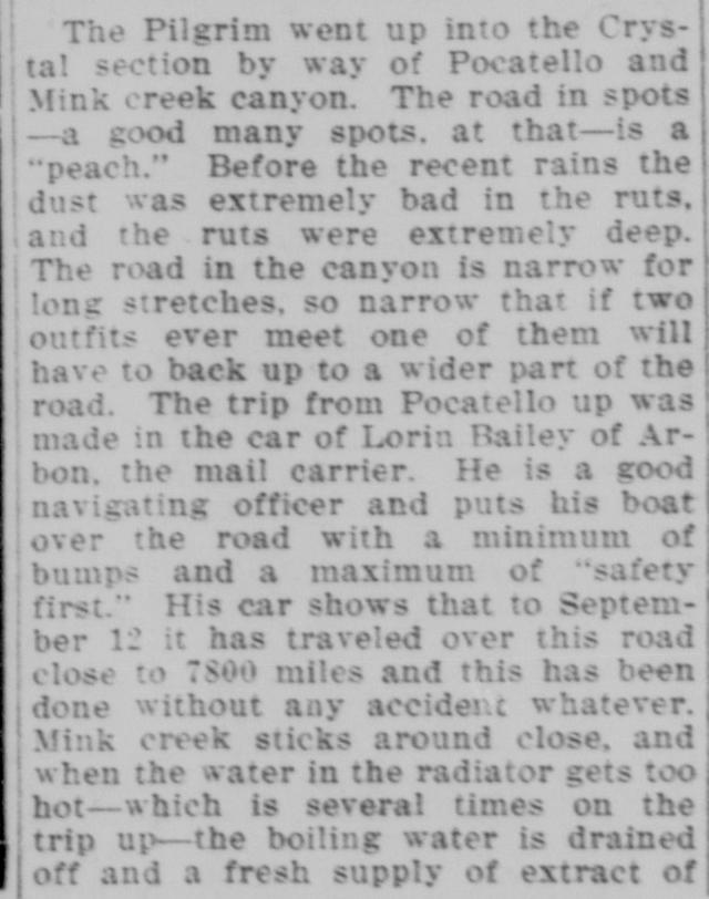 The opening of the article as printed in the American Falls Press, September 18, 1917, page 3. Library of Congress, Chronicling America.