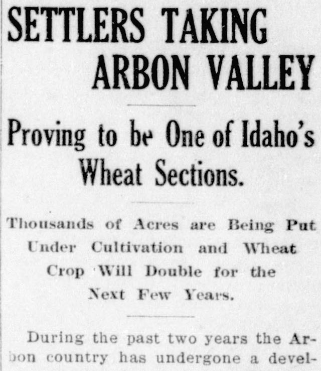 The opening of the article as printed in the American Falls Press, September 10, 1910, page 1. Library of Congress, Chronicling America.