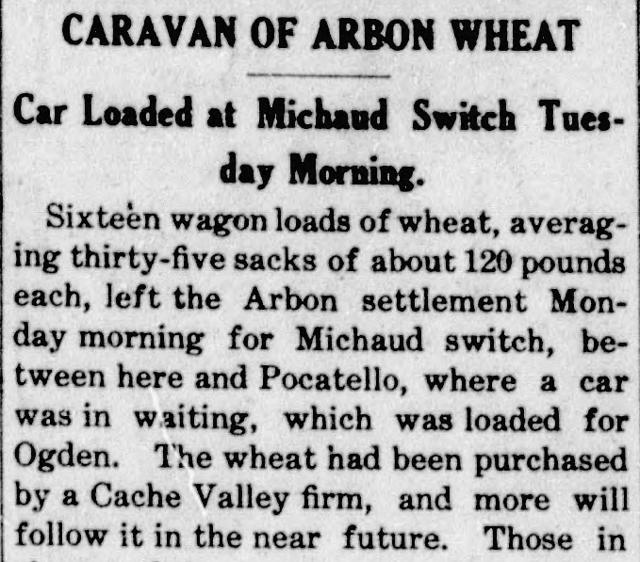 The opening of the article as printed in the American Falls Press, November 21, 1908, page 1. Library of Congress, Chronicling America.