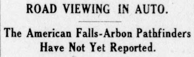 The opening of the article as printed in the American Falls Press, May 8, 1909, page 1. Library of Congress, Chronicling America.